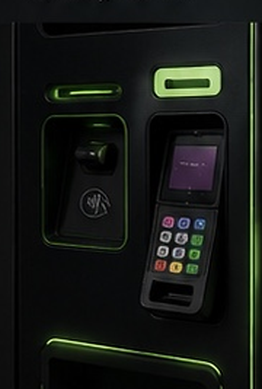 WeedMachine payment hardware closeup